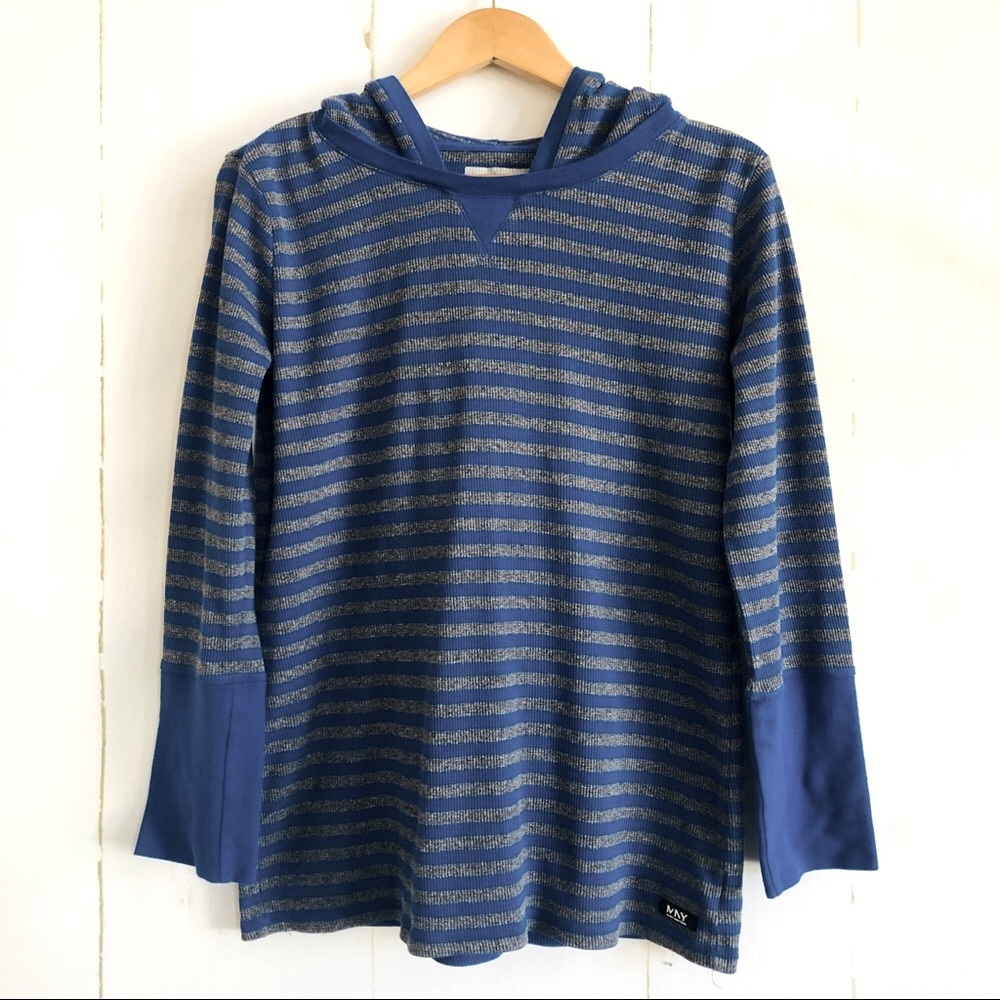Marc NY by Andrew Marc Blue Gray Hooded Top
